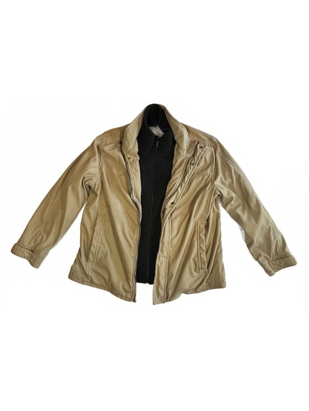 Marc New York Andrew Marc Jacket Mens XL Tan 2 in 1 Removable Liner Field Coat